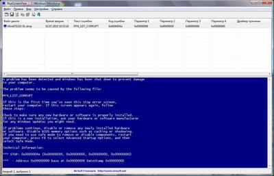 BlueScreenView v1.31 – Анализ (синих экранов смерти) Скачать бесплатно
